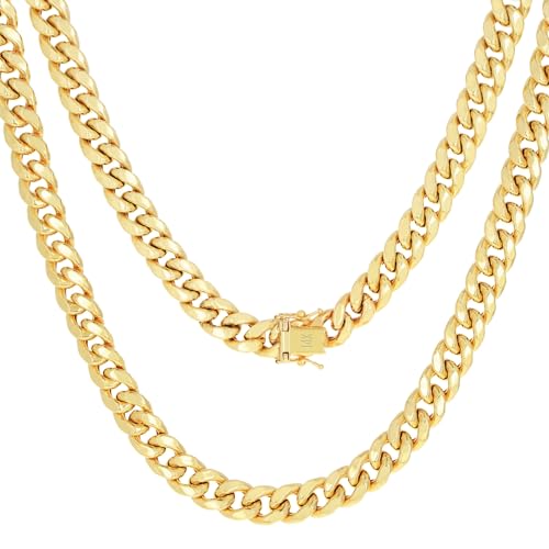 14k Yellow Gold Miami Cuban Link Chain Pendant Necklace J65155