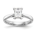 0.50ct CZ Solid 14k White Gold Emerald Solitaire Engagement Ring M52312