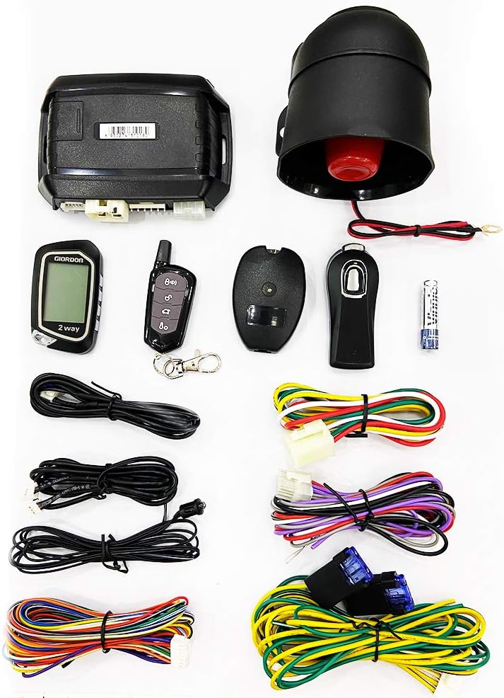 2 Way LCD Car Alarm Security System with Remote Start and Remote Key Control 1600 feet Range R117