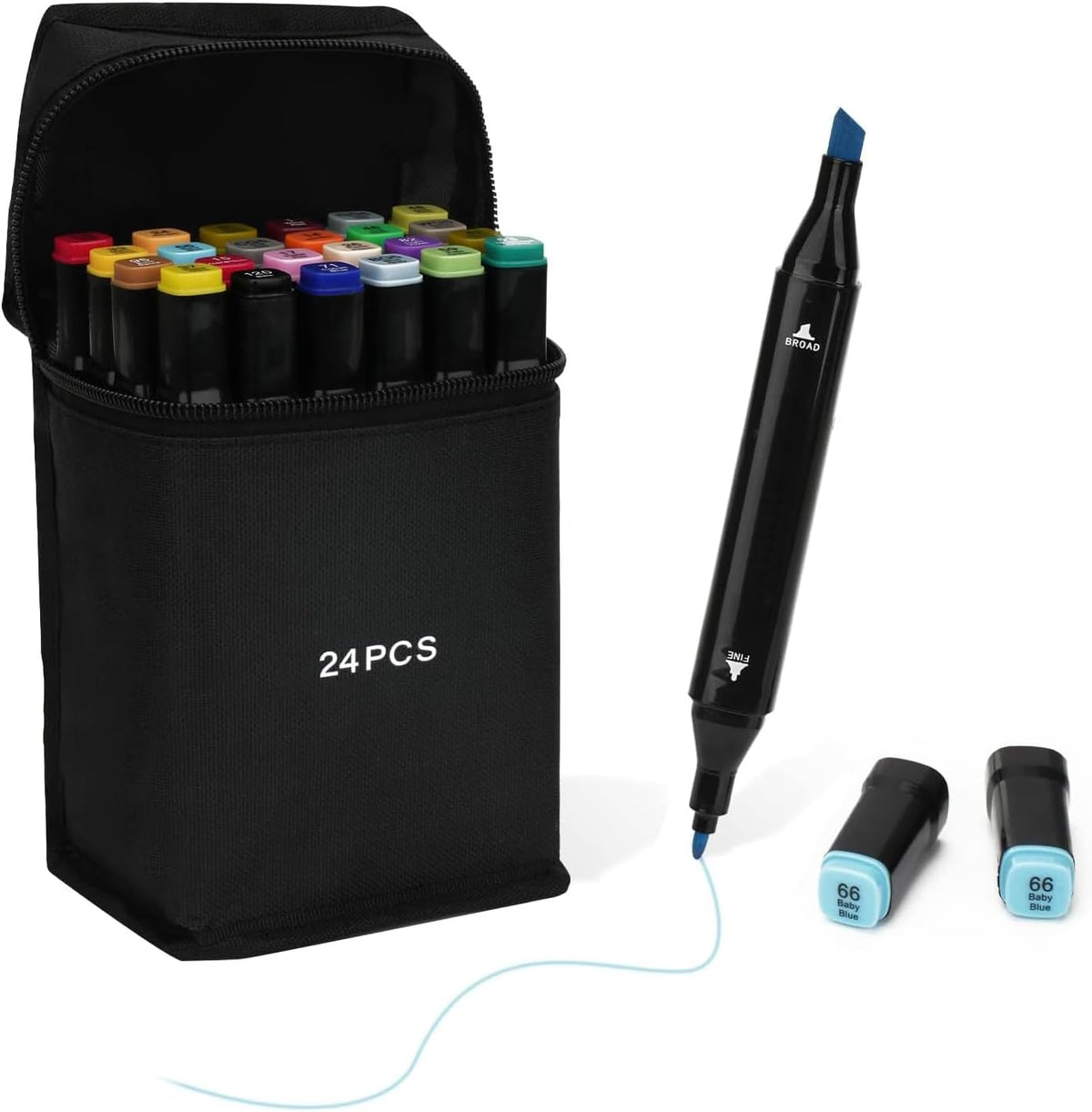 24 Colors Alcohol-based Art Marker Set with Dual Tips P84268