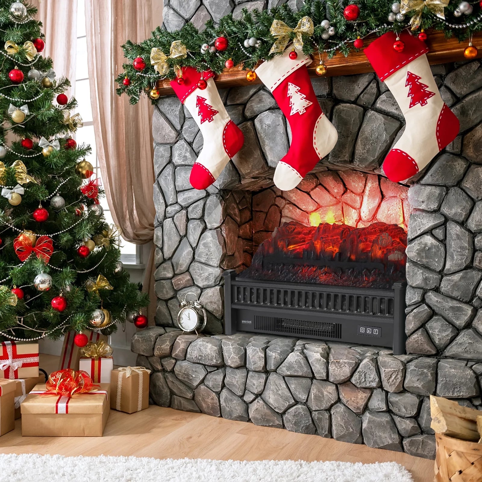 23IN Electric Fireplace Heater with Remote Control X752415