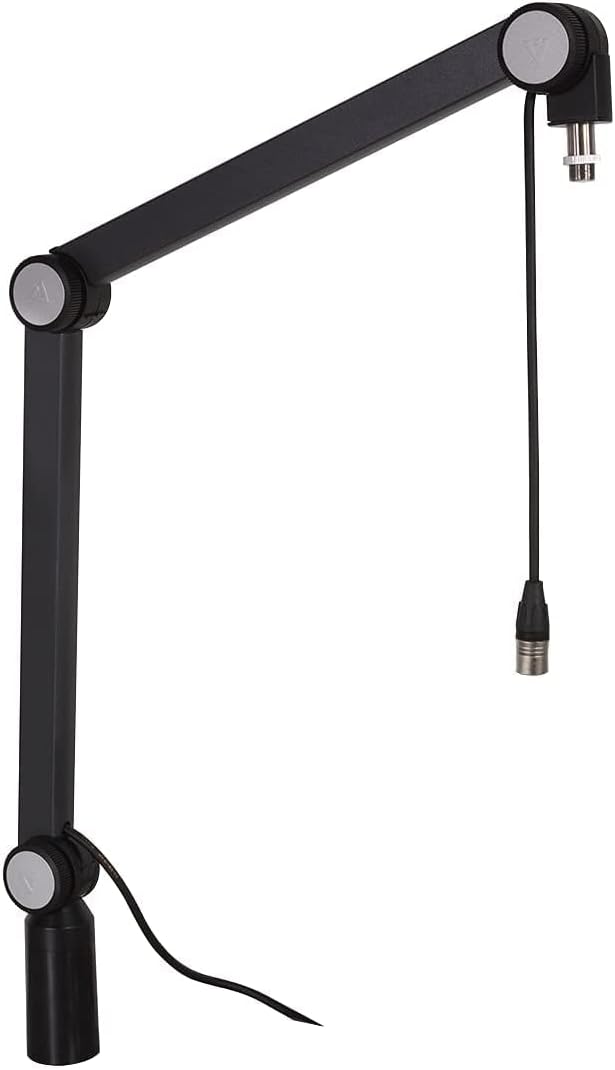 Adjustable Aluminium Microphone Boom Arm Stand with Built in 11.5 Feet XLR Microphone Cable D47084