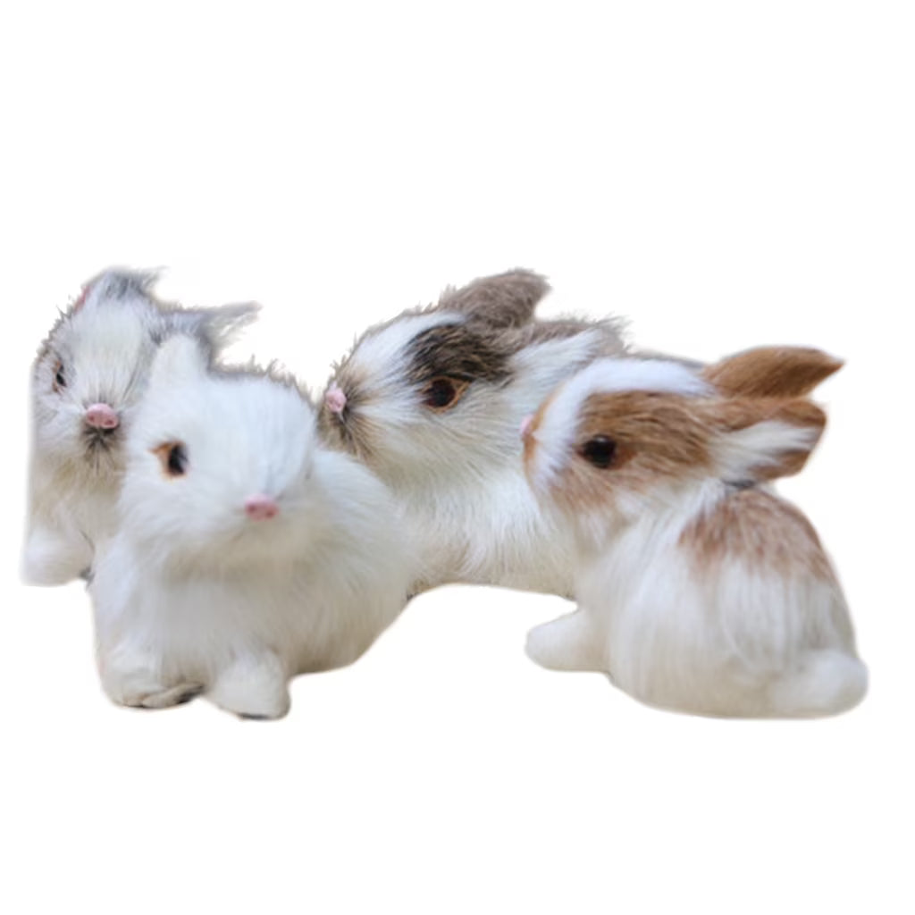 1/4Pcs Simulation Rabbit Plush Bunny Soft Toy Ornament J570