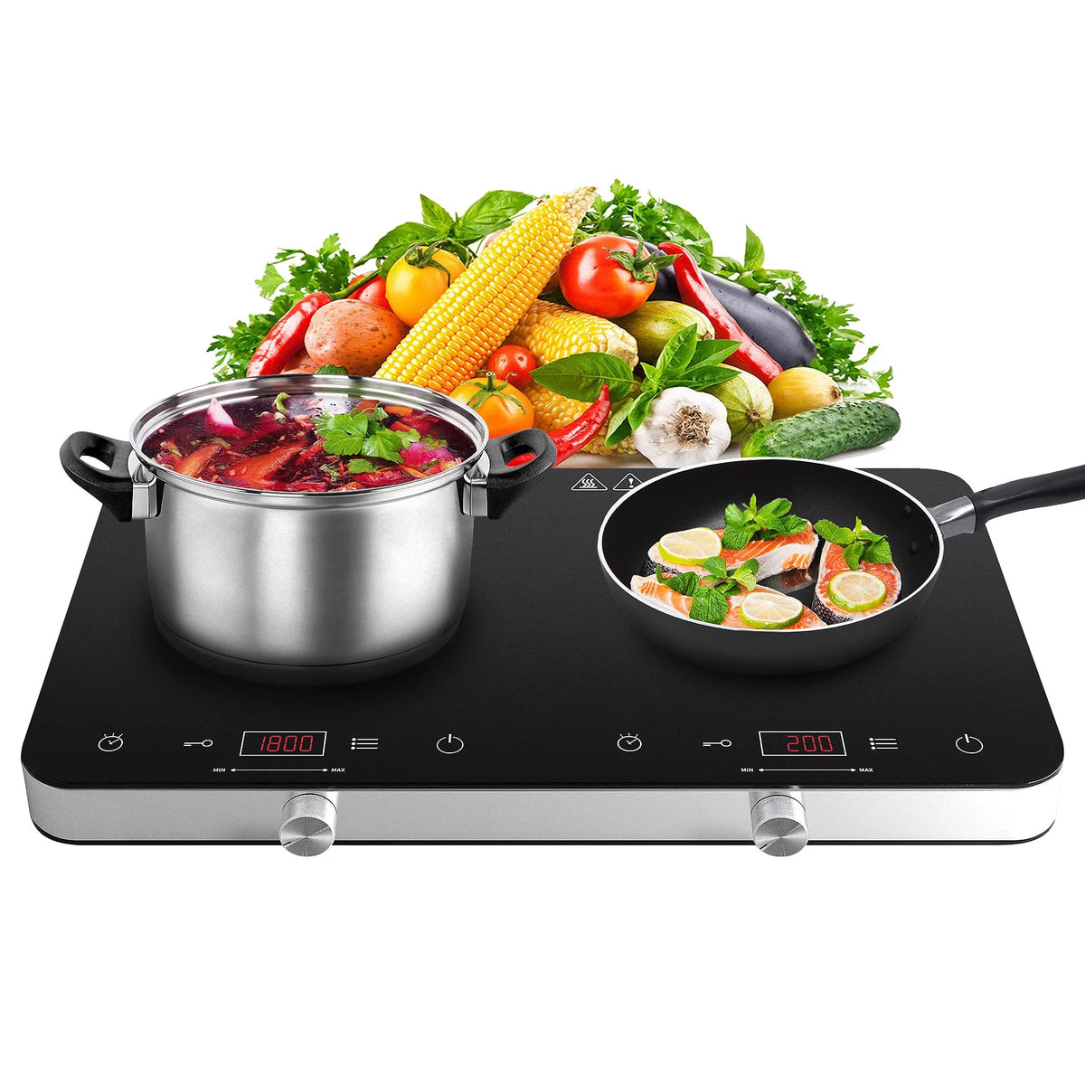 1800W Double Burner Electric Induction Cooktop Z13459