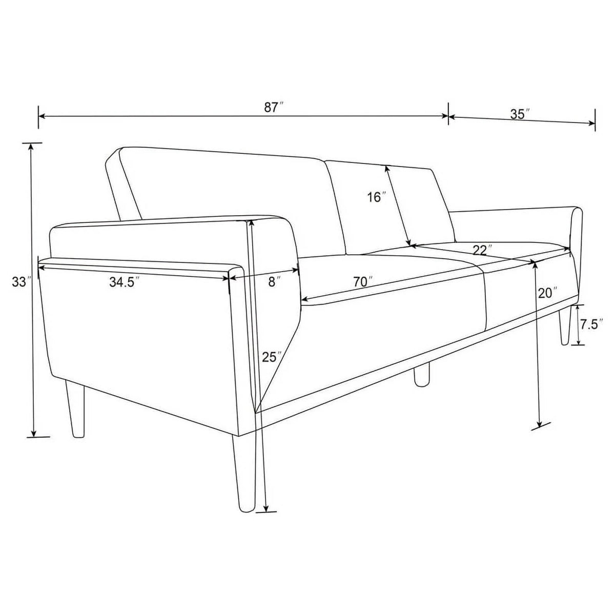 3-Piece Upholstered Fabric Sofa Set in Gray Q86720