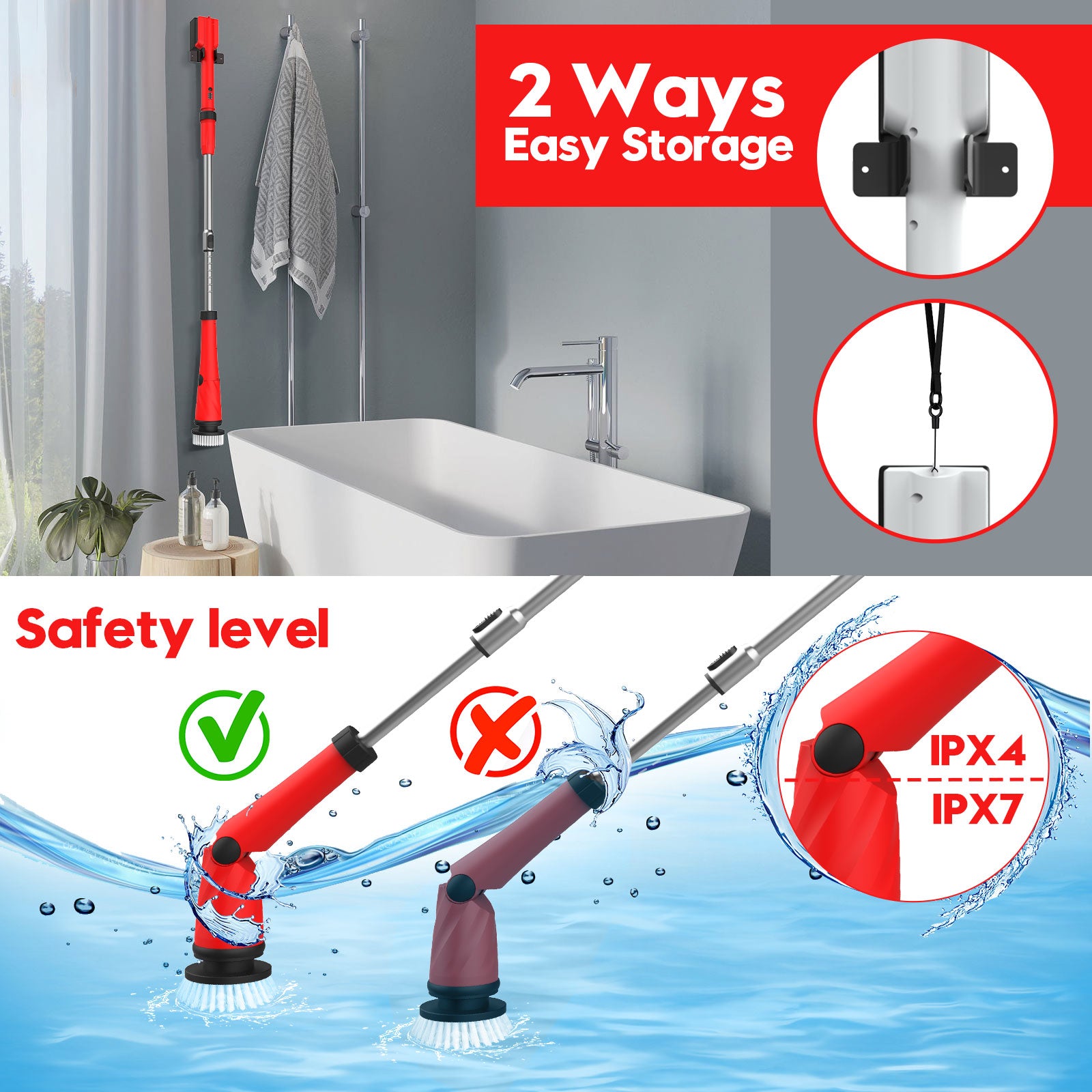 Electric Spin Scrubber with 8 Brushes C60205