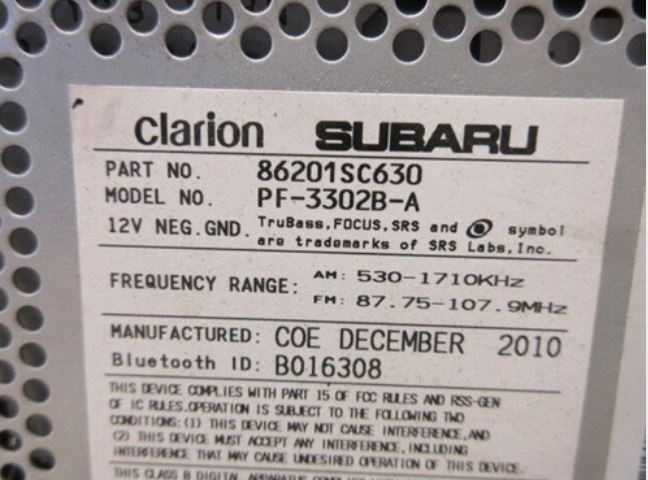 11 2011 Subaru Forester AM FM CD HD Radio Receiver R219
