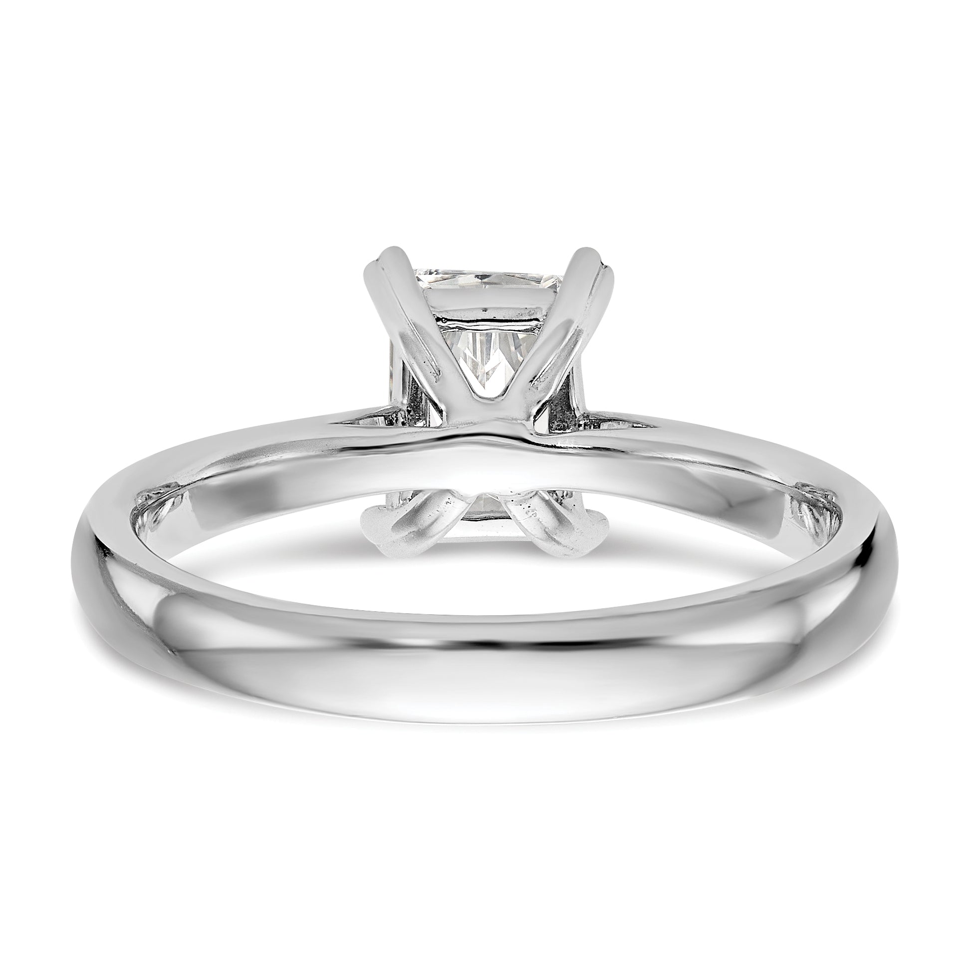 0.50ct CZ Solid 14k White Gold Emerald Solitaire Engagement Ring M52312