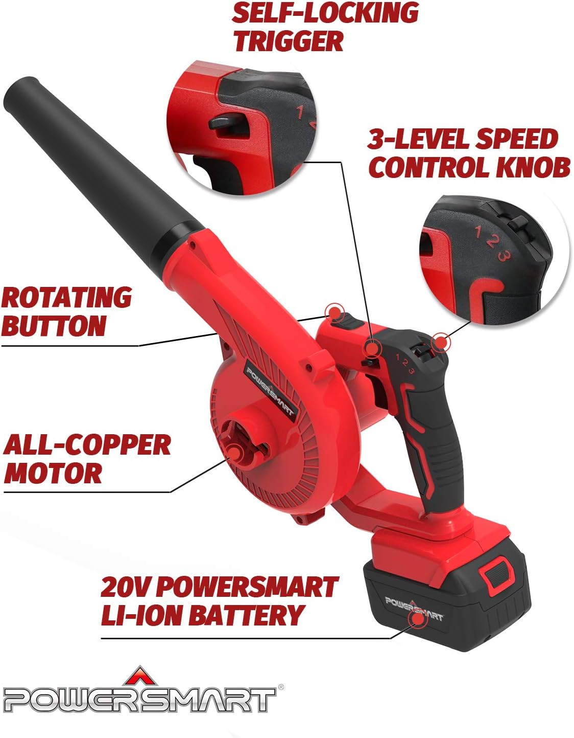 20V Cordless Leaf Blower & Vacuum with 2.0Ah Batteries and Charger K4972