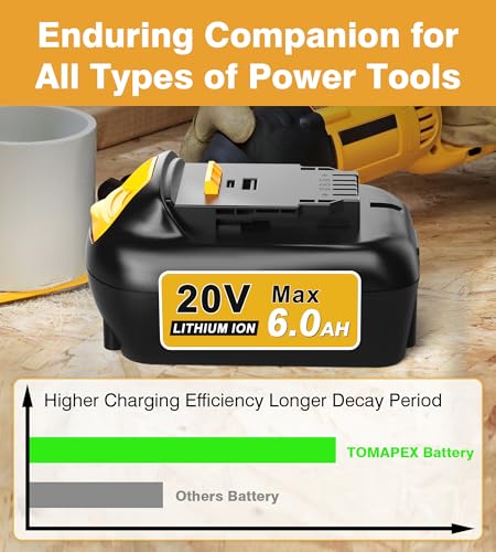 2Pack 6.0Ah Replacement Battery for 20V Cordless Power Tools D908030