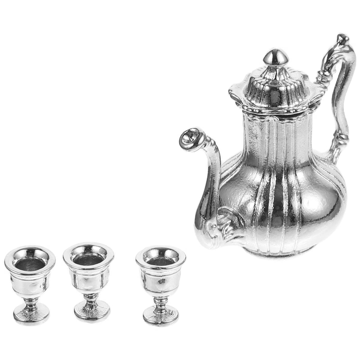 1:12 Miniature Dollhouse Teapot Toy Wine Bottle Jewelry Ornaments Metal N29598