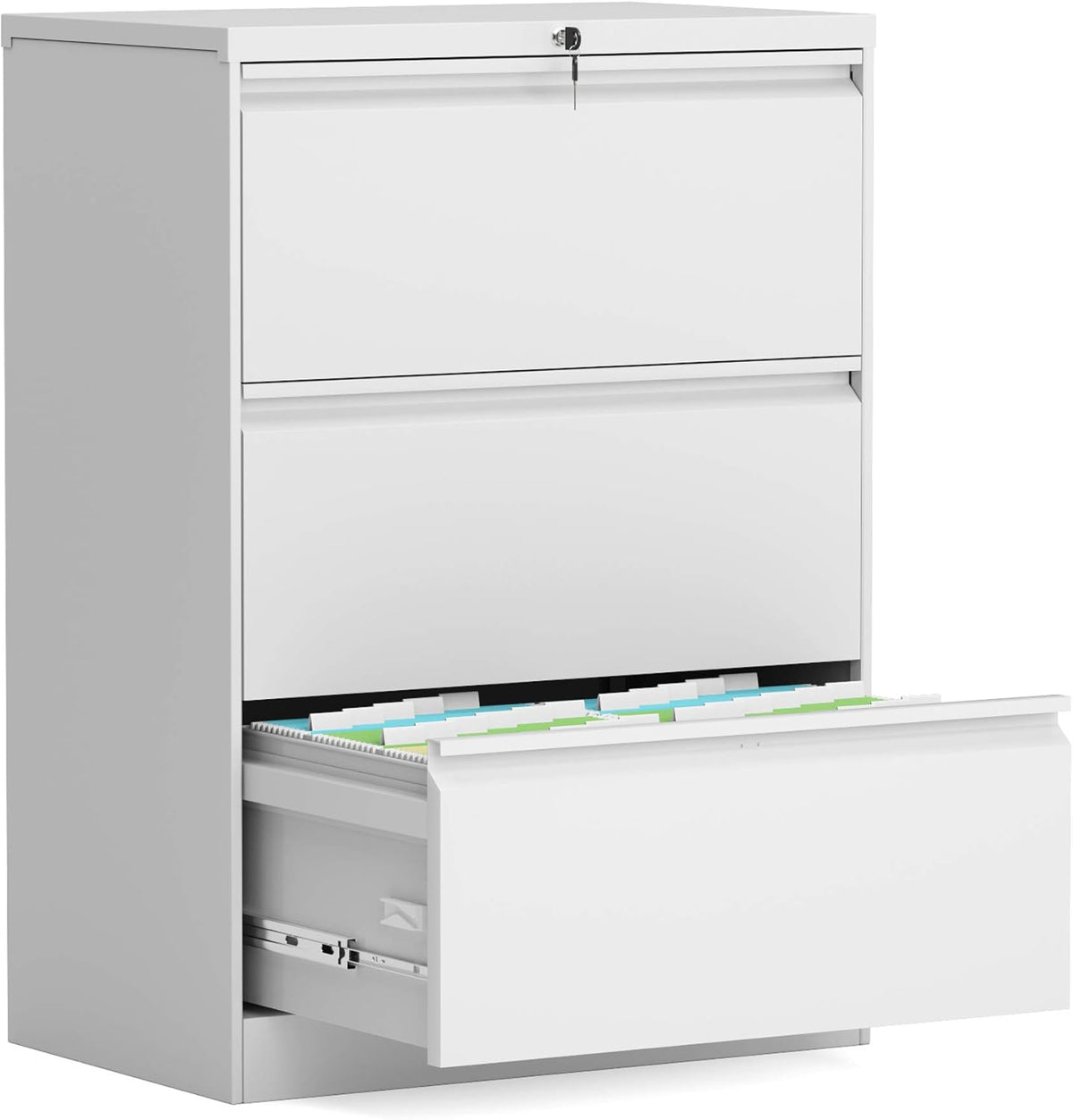 3 Drawer Metal Lateral File Cabinet with Lock B3000