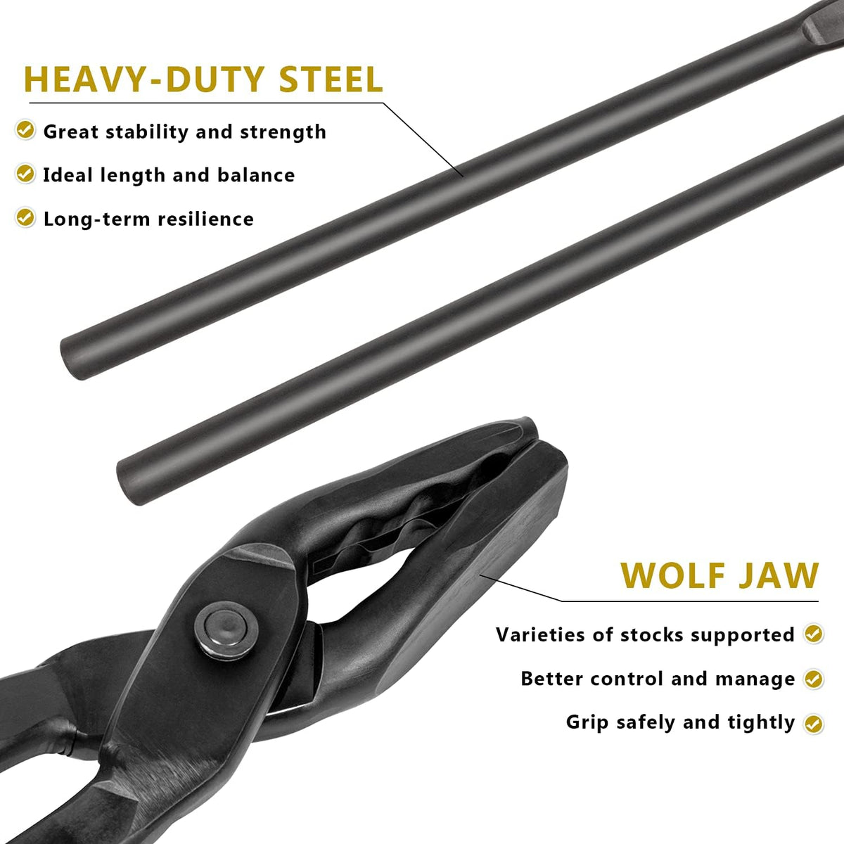 16” Wolf Jaw Tongs and Hammer Tool Set, Pack of 2 X667