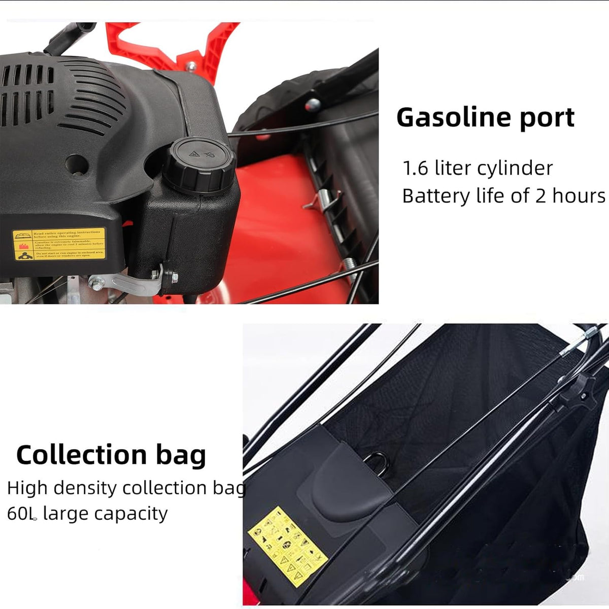 20-inch 173CC Self-Propelled Gas Push Lawn Mower with Bagger Q1284