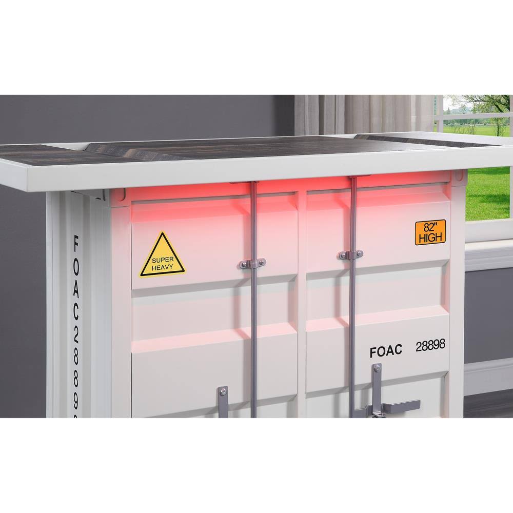 White 2-Shelf Bar Table F155