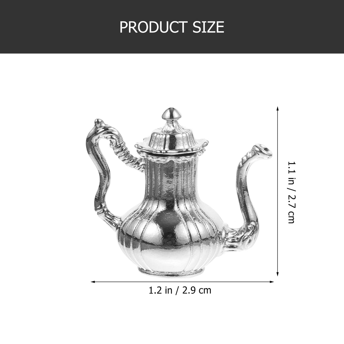 1:12 Miniature Dollhouse Teapot Toy Wine Bottle Jewelry Ornaments Metal N29598