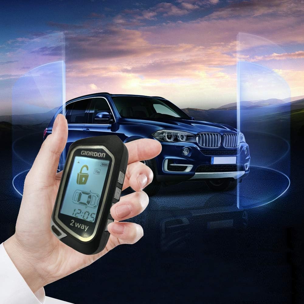 2 Way LCD Car Alarm Security System with Remote Start and Remote Key Control 1600 feet Range R117