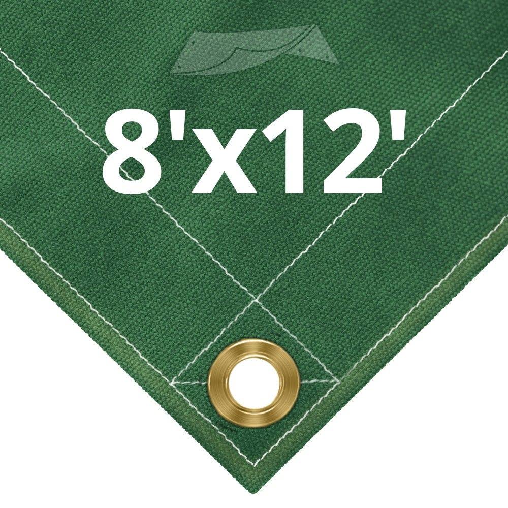 10 oz Green Canvas Tarps 8' x 12' B586