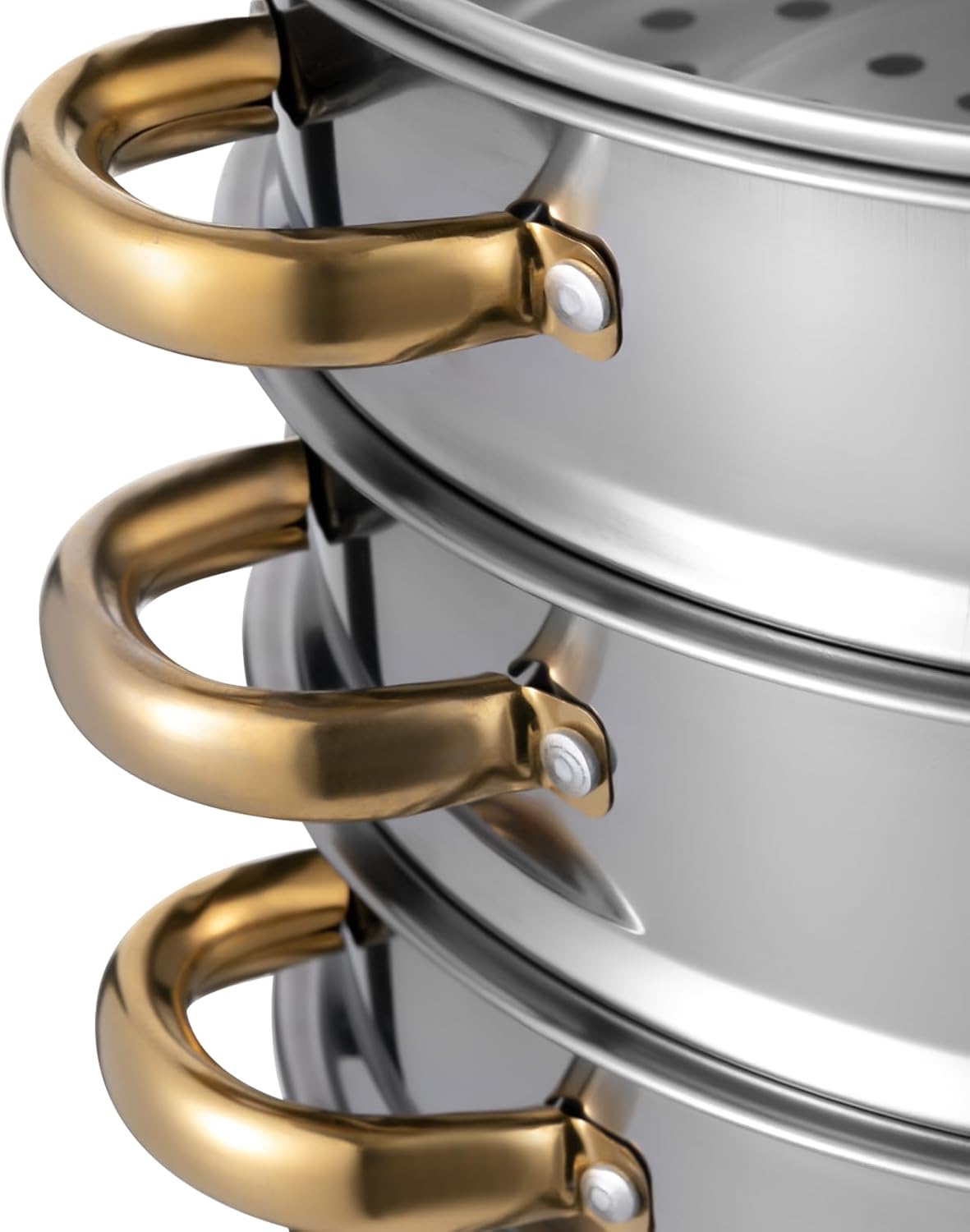 26cm Stainless Steel 5 Tier Steamer Pot with Glass Lid Q512