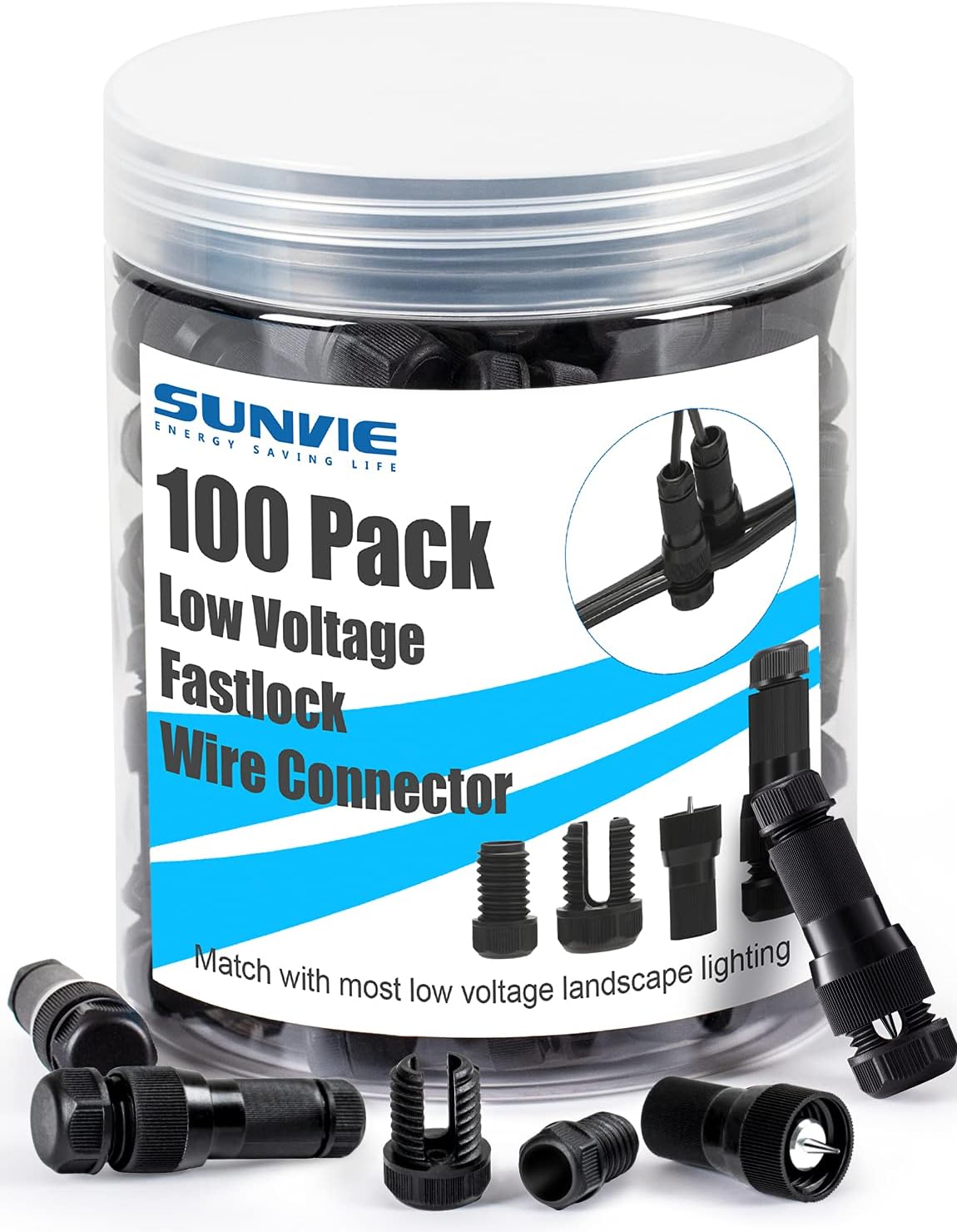 100 Pack 12-16 Gauge Low Voltage Landscape Lighting Wire Connectors M2888