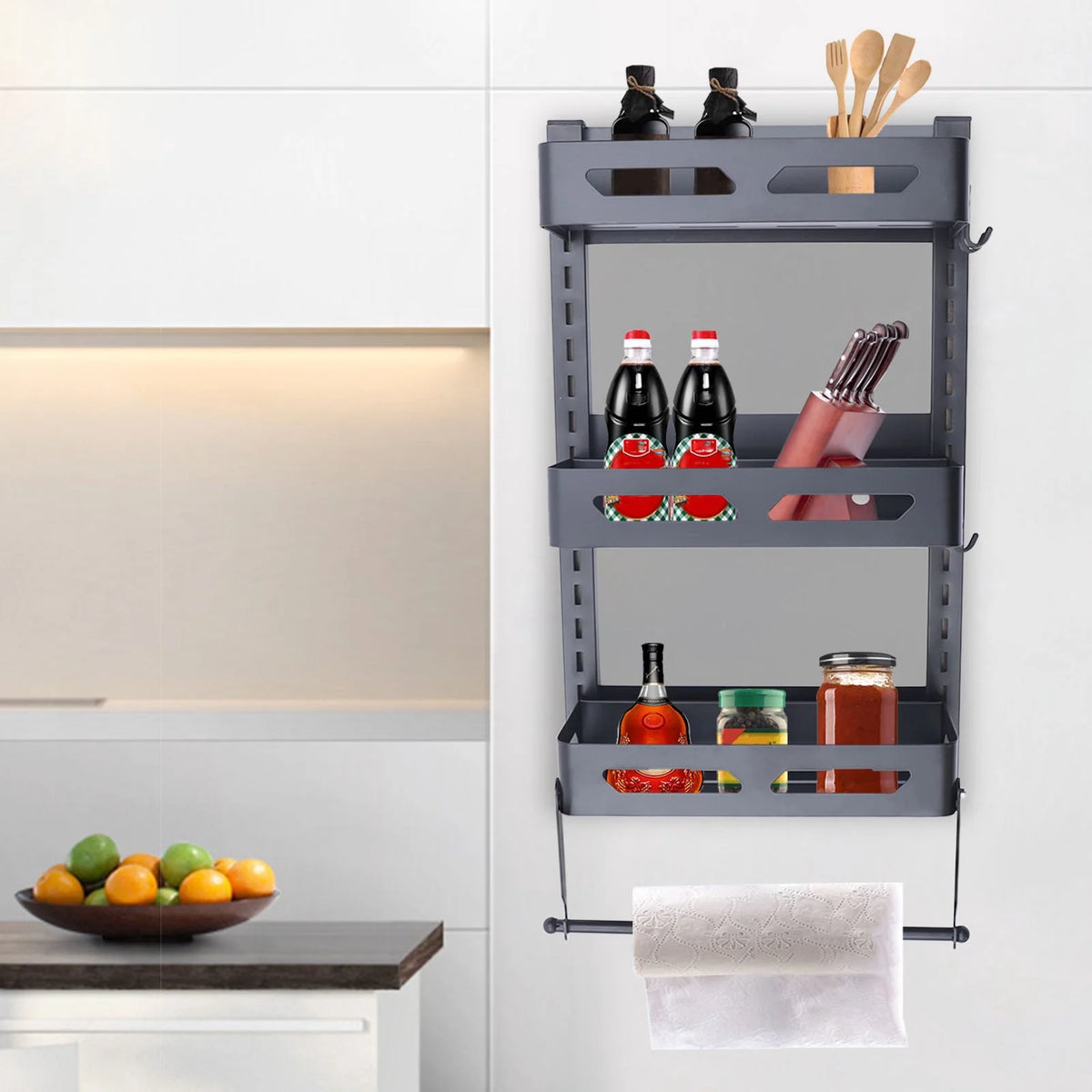 3 Tier Refrigerator Storage Rack with Hook D839