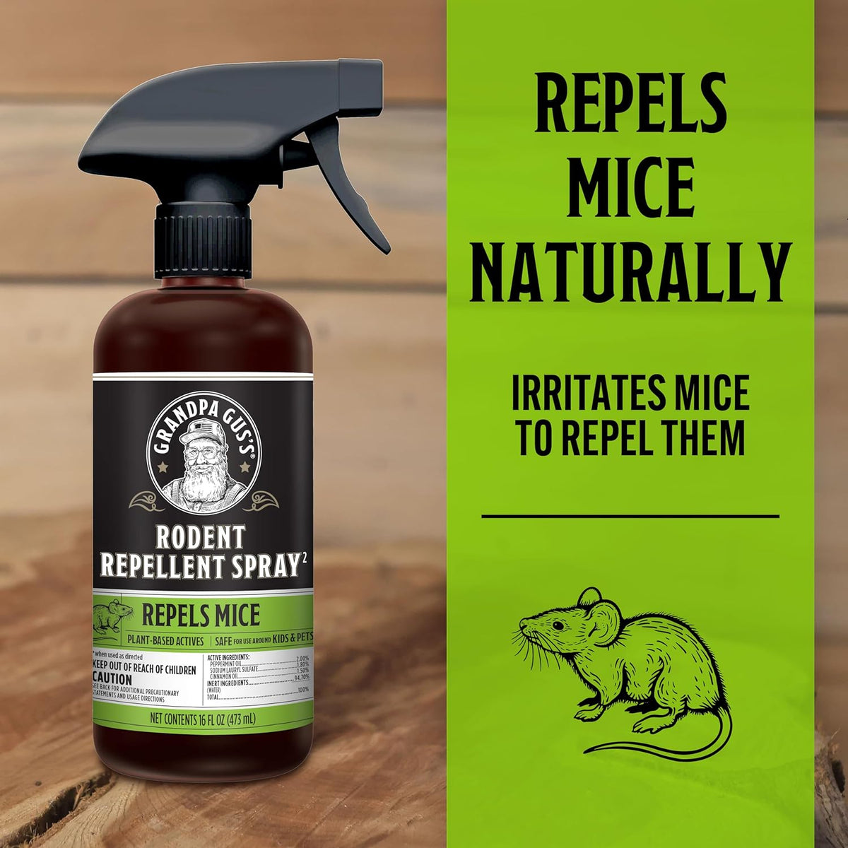 16 fl oz Peppermint & Cinnamon Oil Rodent Repellent Spray I603232
