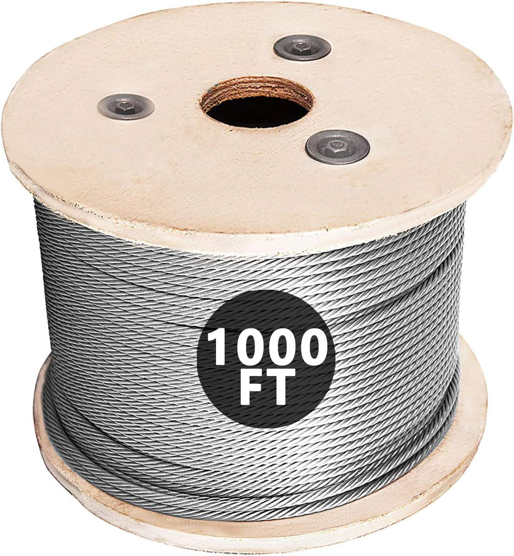 1000FT 1/8 T316 Stainless Steel Cable Rope S802142