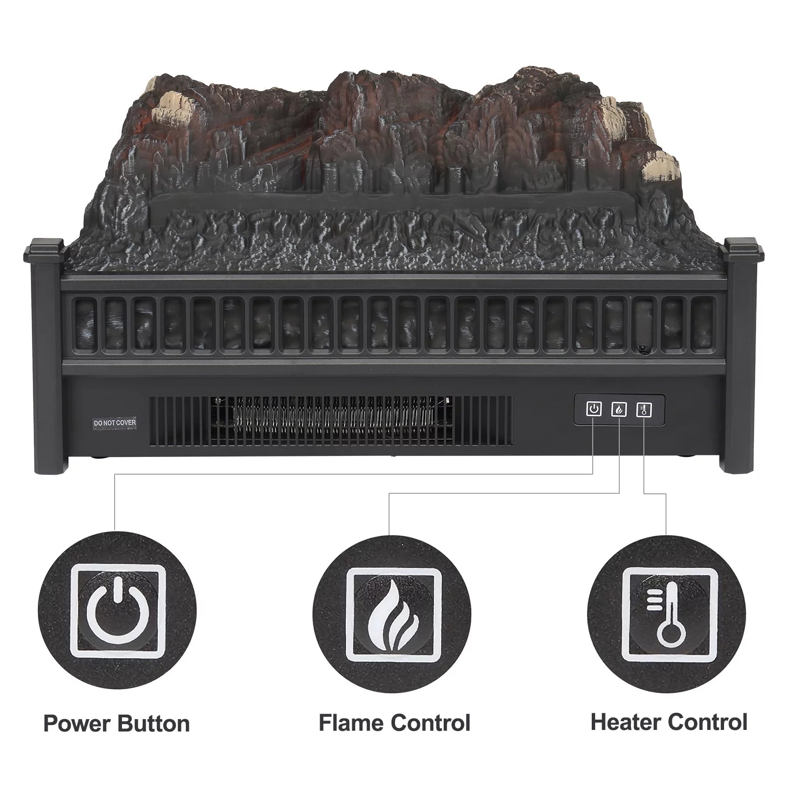 23IN Electric Fireplace Heater with Remote Control X752415