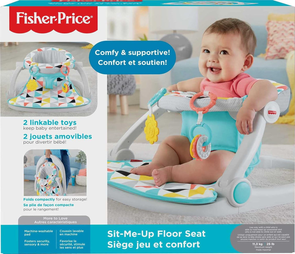 Portable Baby Floor Seat with Developmental Toys & Machine Washable Seat Pad W9653