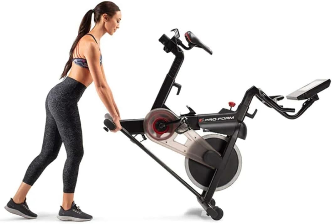 10" HD Smart Touchscreen Exercise Bike with 22 Digital Resistance Levels and Two 3 lb Dumbbells C582