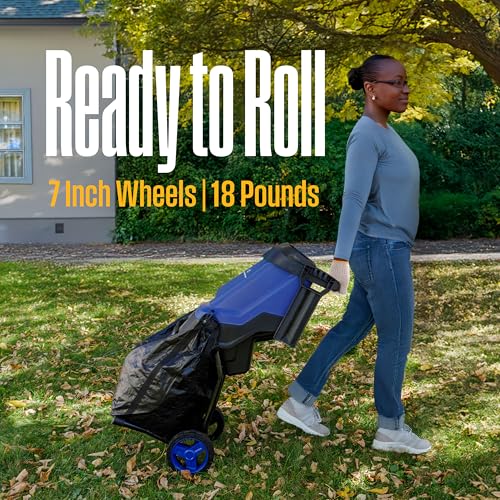 1.7-Inch 15 Amp Corded Electric Mulcher Chipper Shredder with 12 Gallon Collection Bag Q933