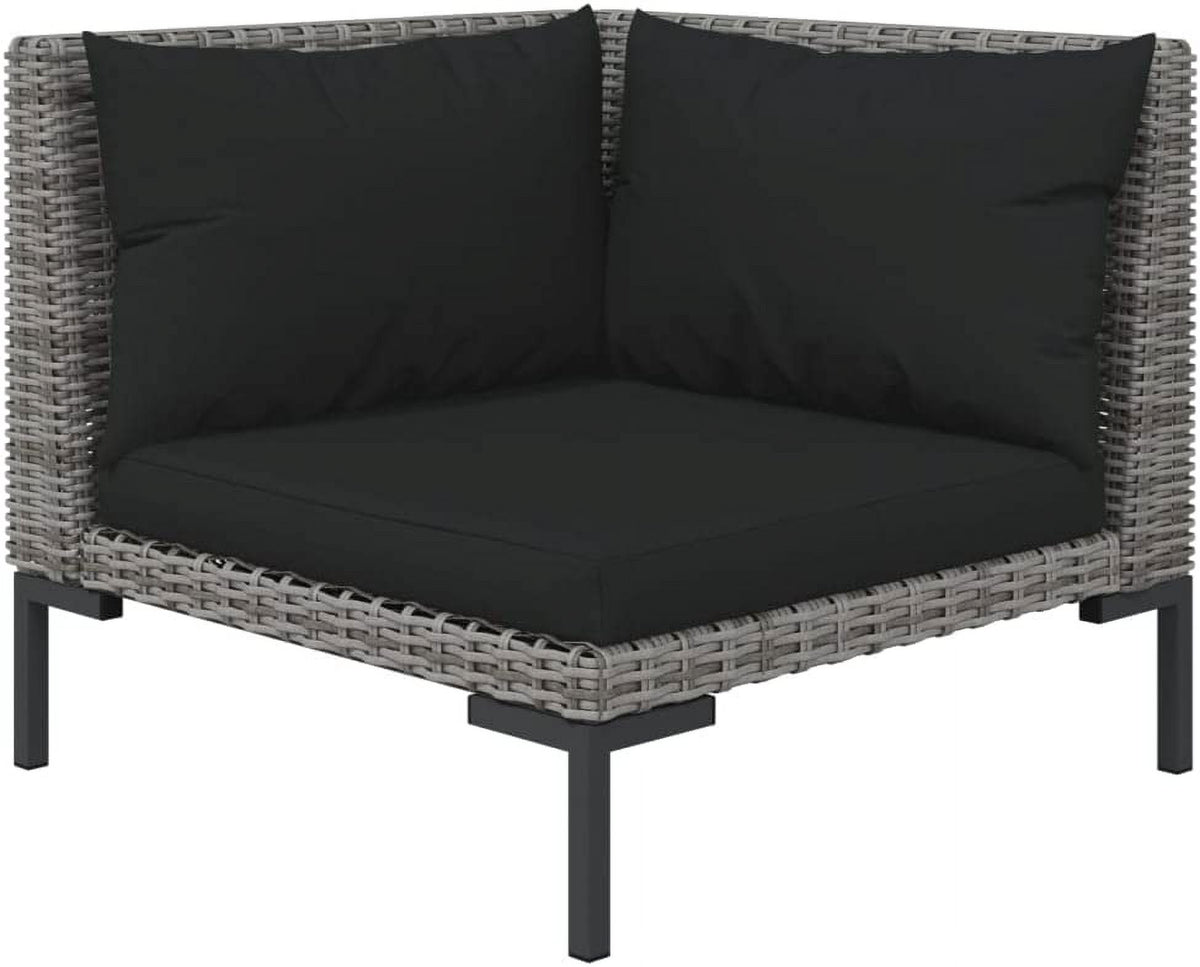 13 Piece Patio Lounge Set with Cushions Poly Rattan Dark Gray K691898
