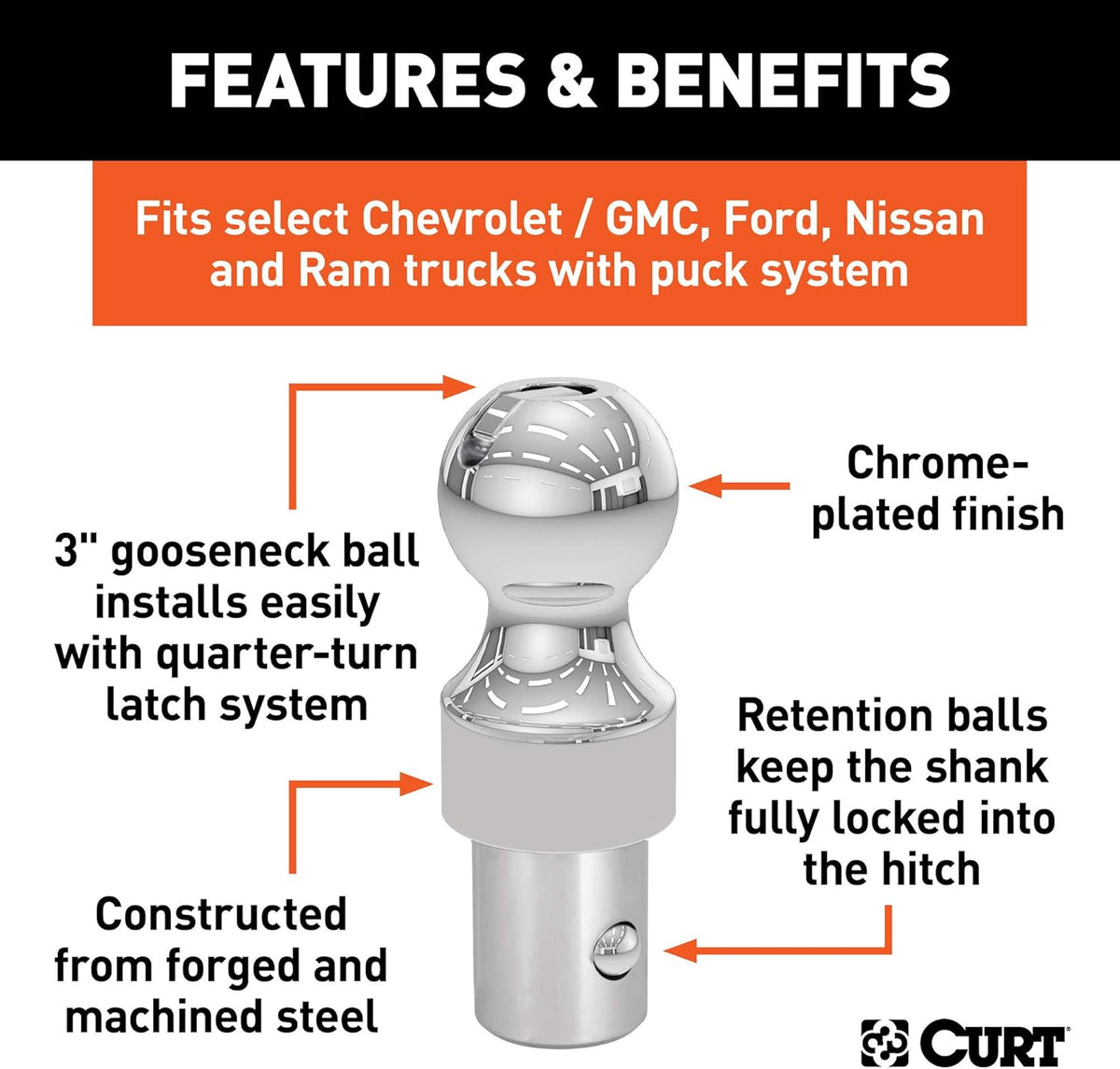 30K Factory Style 3-Inch Gooseneck Ball O20442