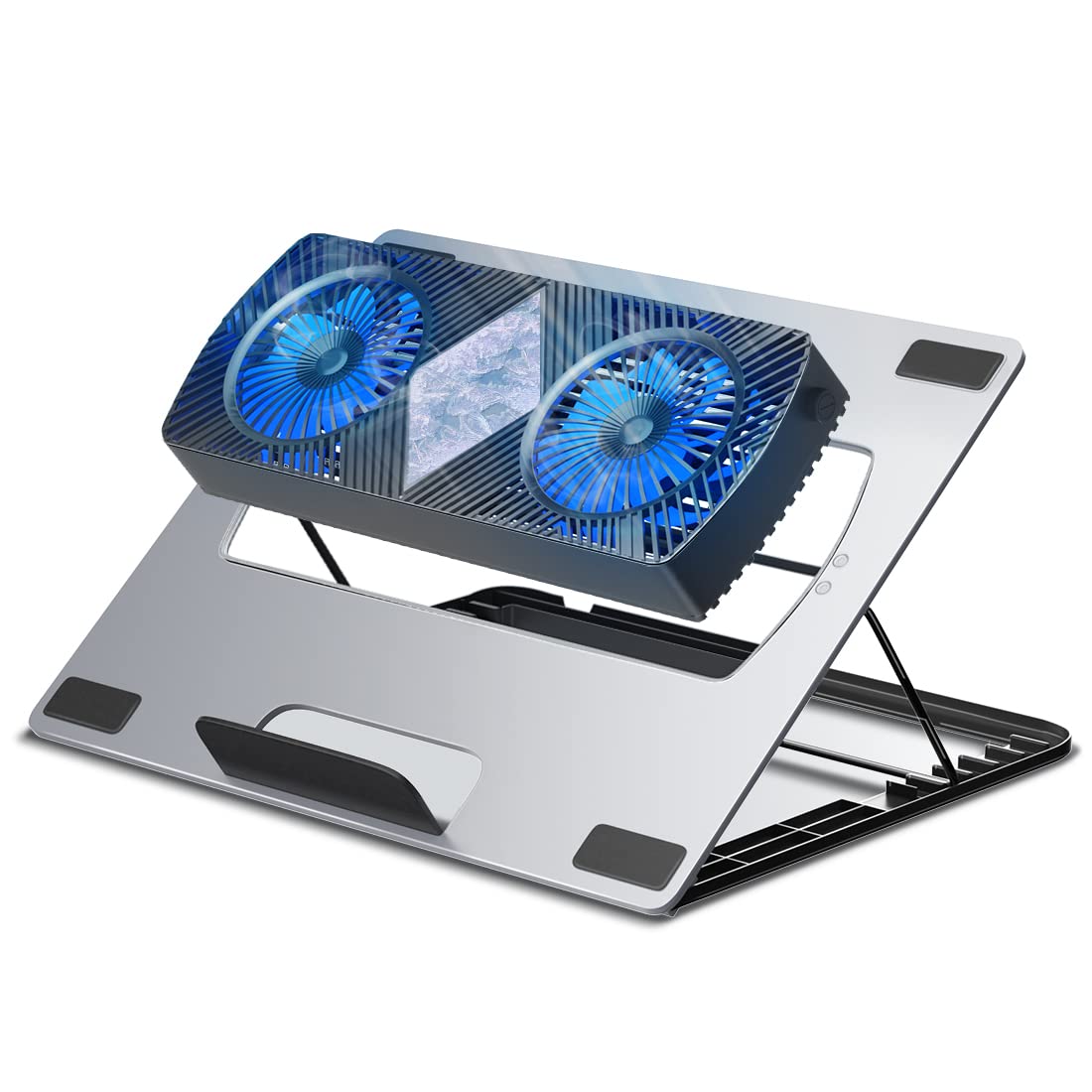 2-in-1 Laptop Cooling Pad with Removable Dual Semi-Conductor Cooling Chips for 13 to 17 Inches Laptops Pack of 2 J577628