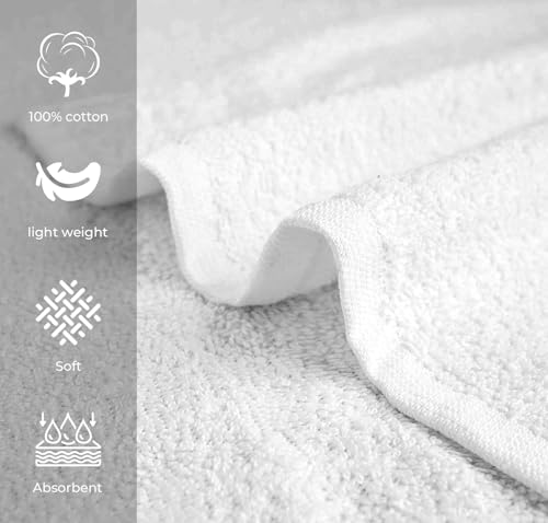 24 Pcs 100% Cotton White Hand Towels 16x27 Inches Q7529