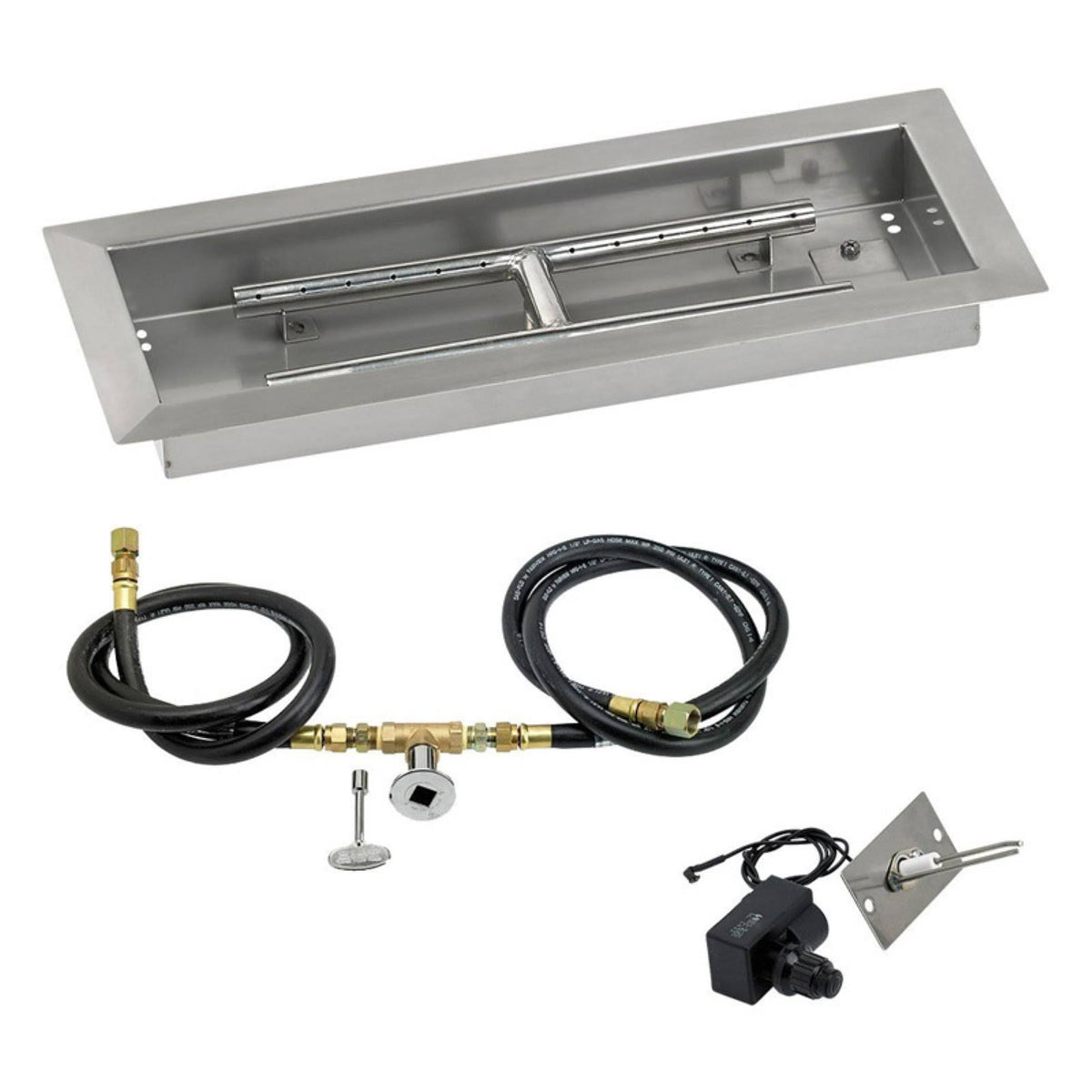 18x22 Rectangular Stainless Steel Drop in Firepit Pan with Spark Ignition Kit H700