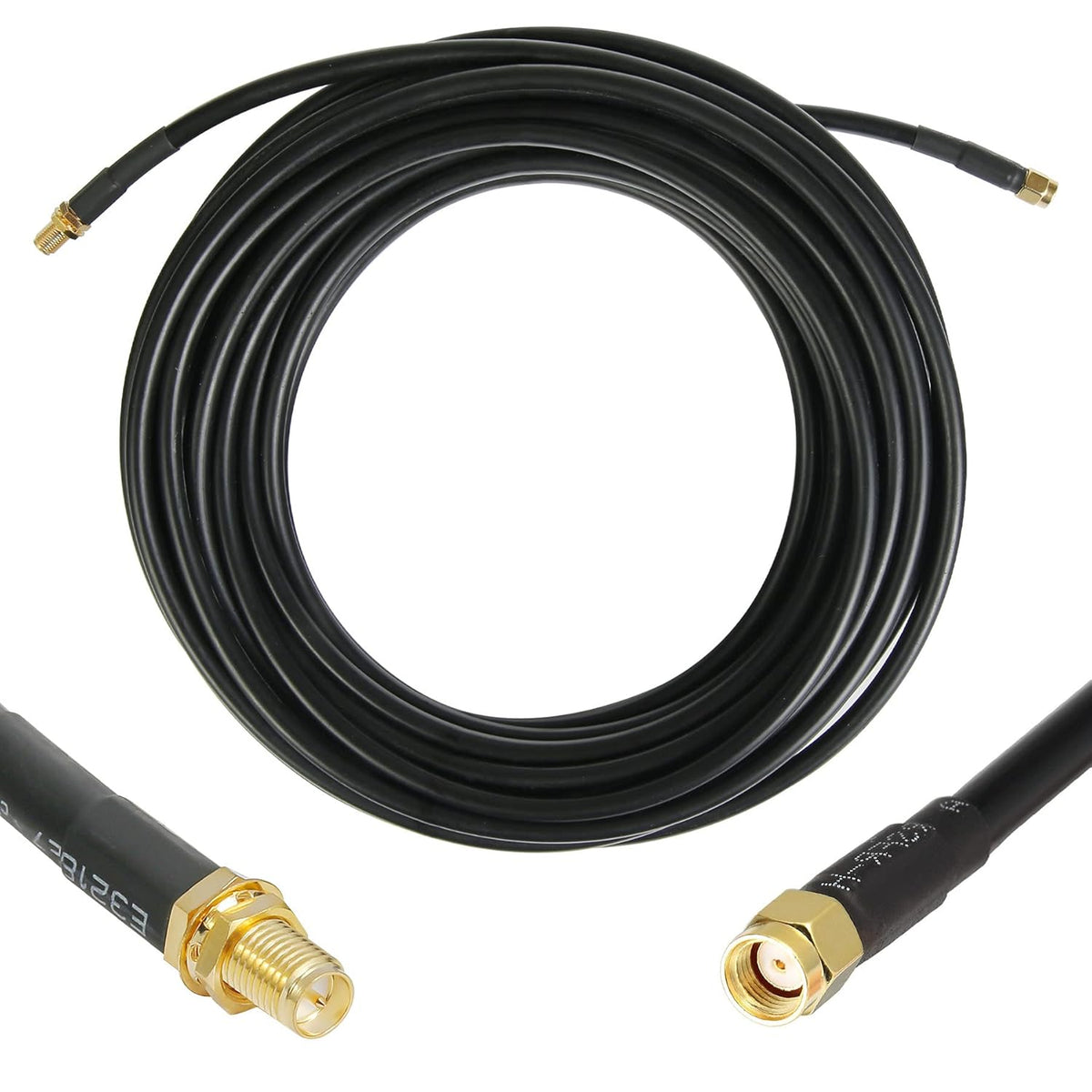 36 ft RP-SMA Male to RP-SMA Female Extension Cable 50 Ohm Pure Copper Low-Loss Coax Jumper K861