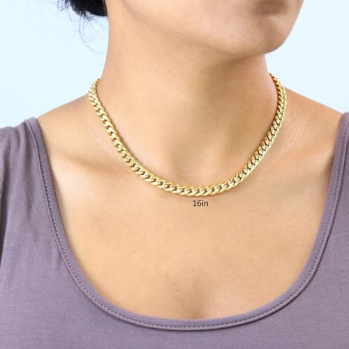 14k Yellow Gold Miami Cuban Link Chain Pendant Necklace J65155
