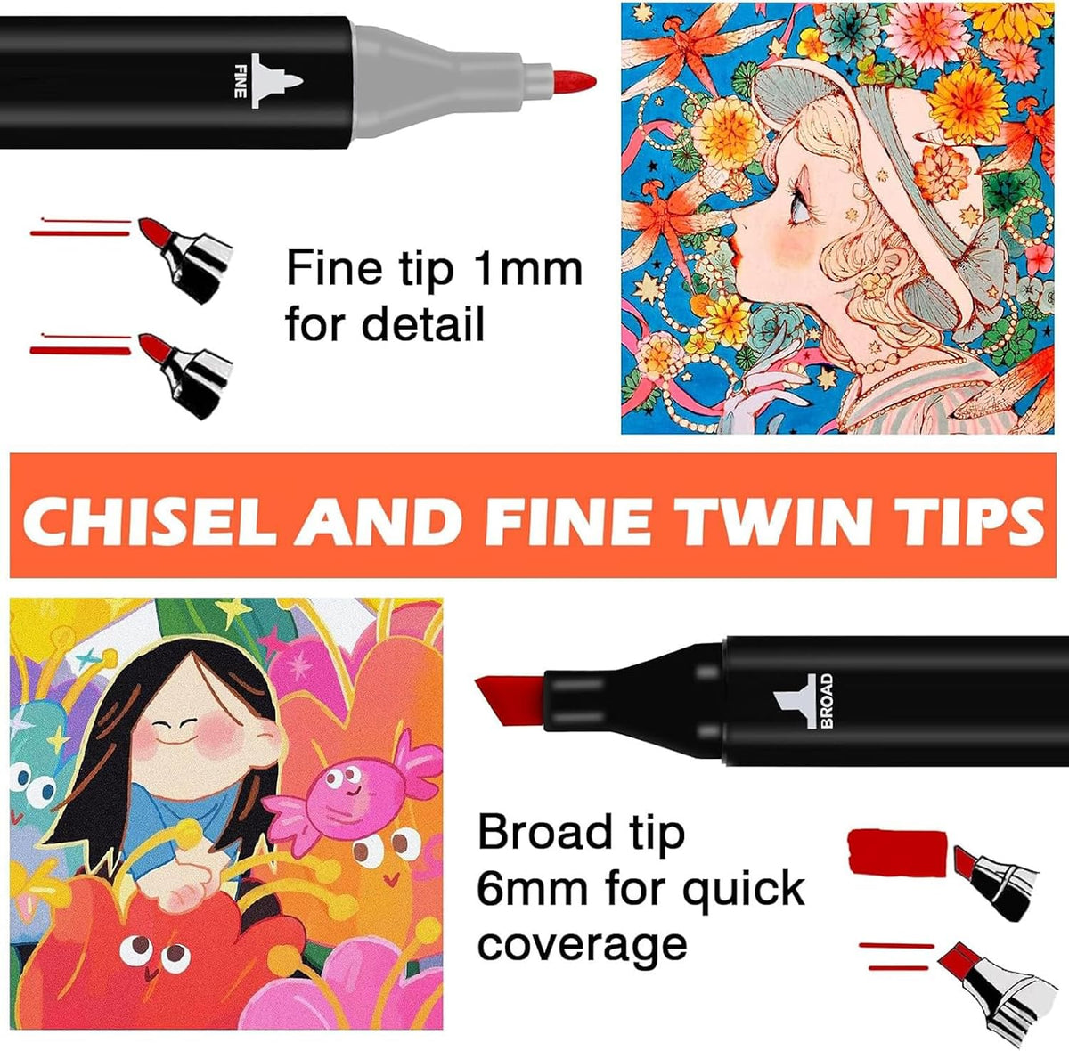 24 Colors Alcohol-based Art Marker Set with Dual Tips P84268