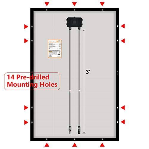 2 Pieces 100 Watt 12 Volt Polycrystalline Solar Panel Black Frame O389159