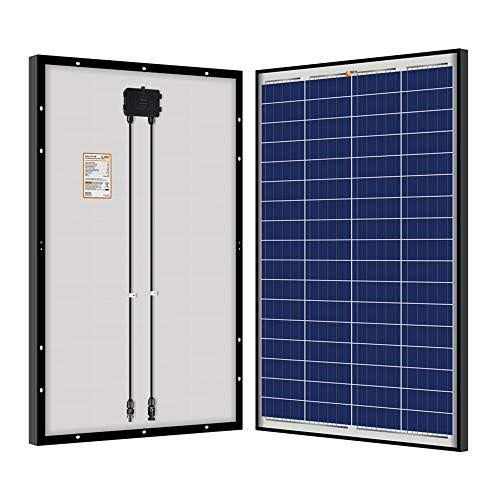 2 Pieces 100 Watt 12 Volt Polycrystalline Solar Panel Black Frame O389159