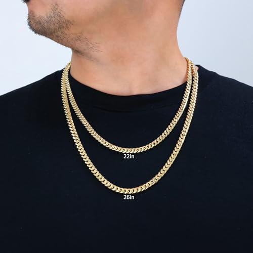 14k Yellow Gold Miami Cuban Link Chain Pendant Necklace J65155