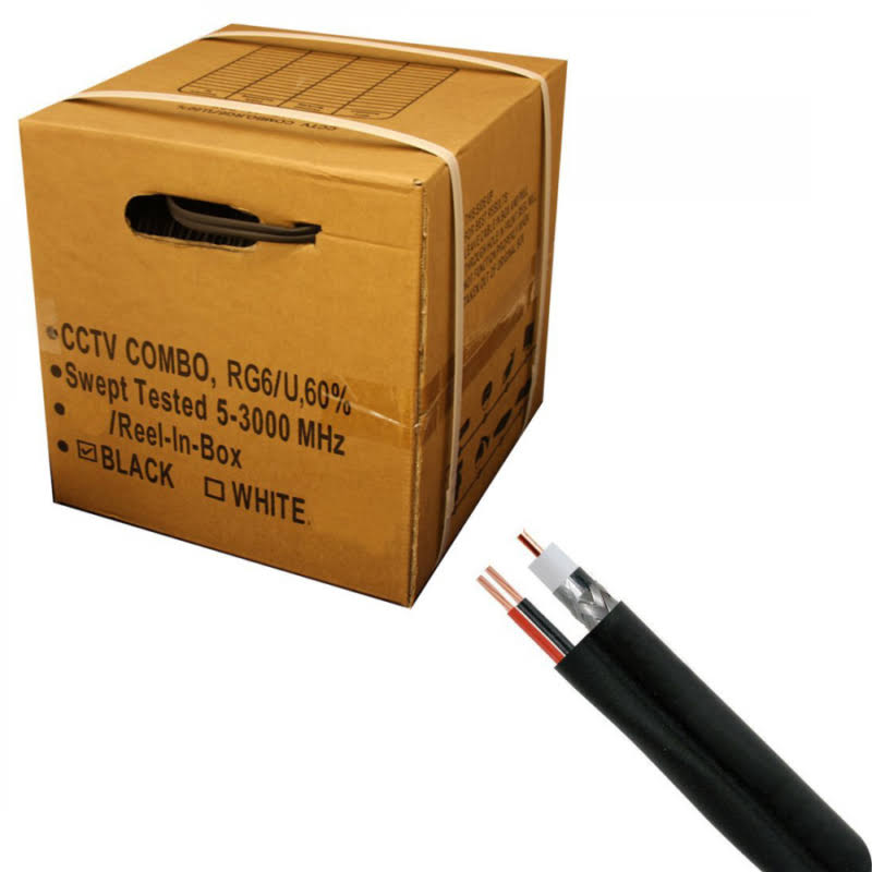 1000 ft. RG6/U Coaxial CCTV Cable with 18AWG/2 Power F595
