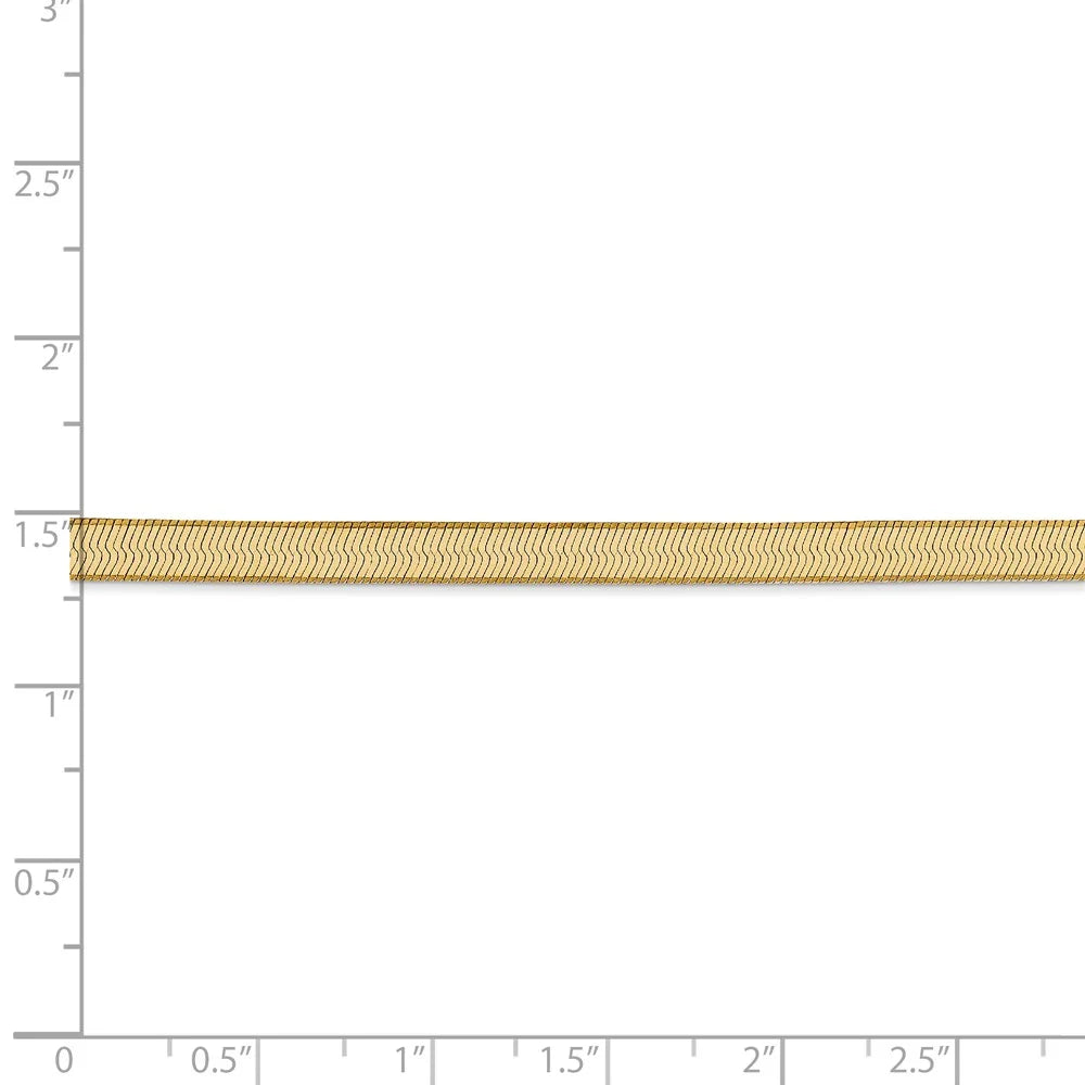 14kt Yellow Gold 4mm Herringbone Chain 16 inch Lobster Clasp E2861