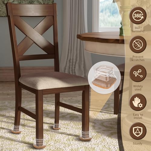 24Pcs Silicone Chair Leg Floor Protectors Covers Caps (Large) K210711
