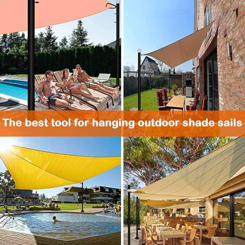 10FT Heavy Duty Steel Shade Sail Pole Kit 2pack E66964