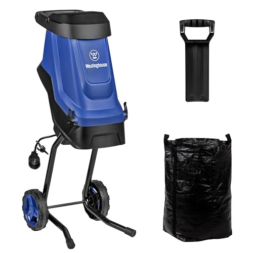 1.7-Inch 15 Amp Corded Electric Mulcher Chipper Shredder with 12 Gallon Collection Bag Q933