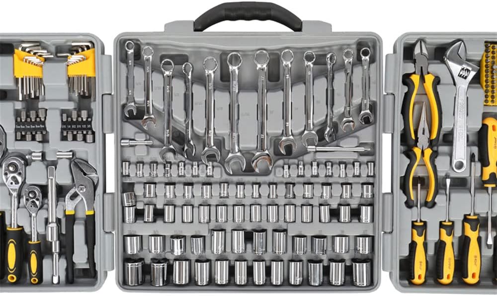 205 Piece General Household Hand Tool Kit with Plastic Toolbox Storage Case W879