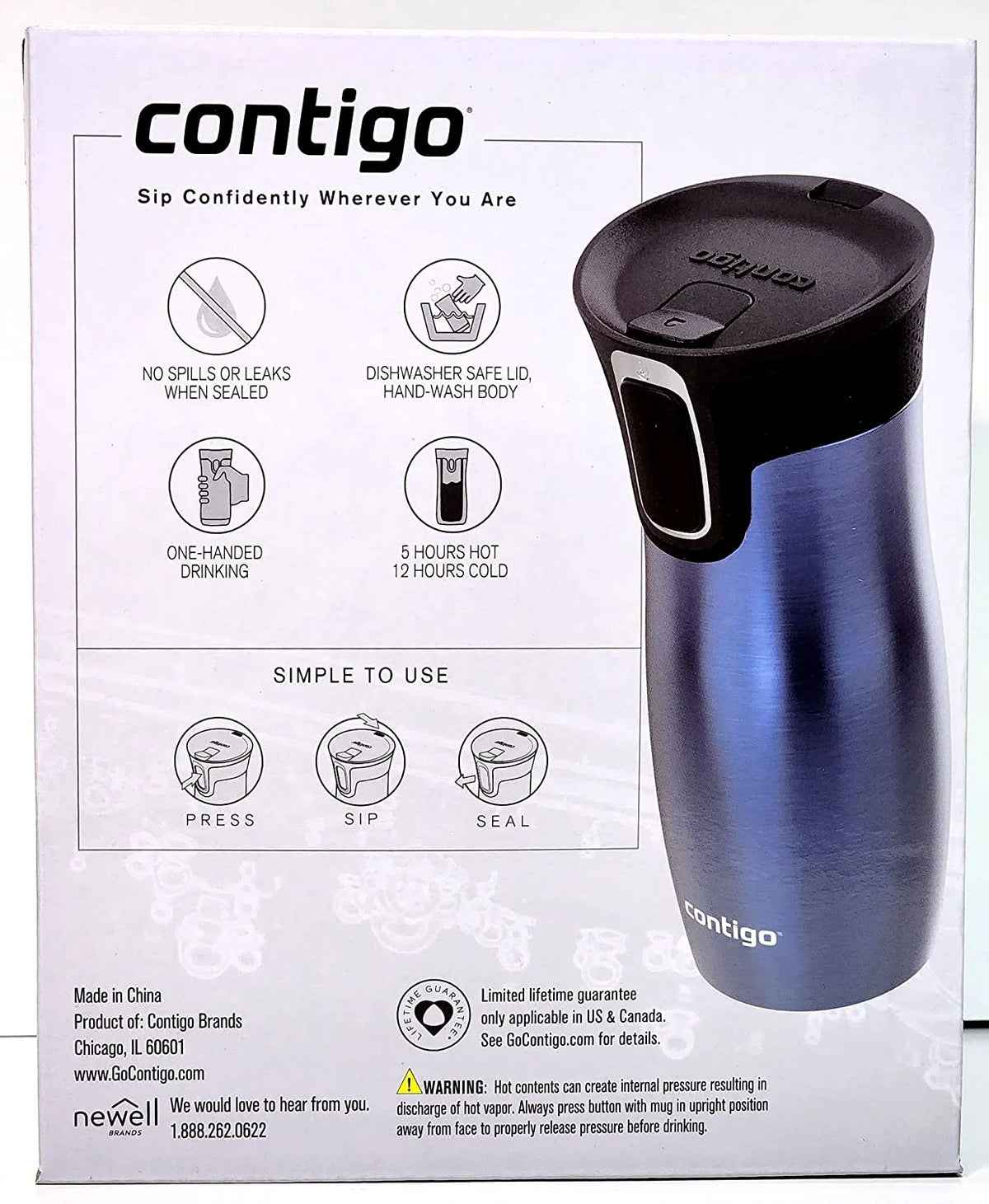 14 Oz. Travel Mug, 2 pk. Stainless Steel F44951