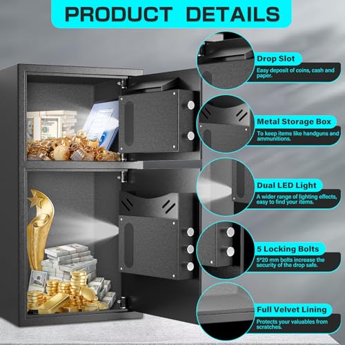 2.6 Cub Fireproof Drop Safe with Digital Touch Screen Keypad F597